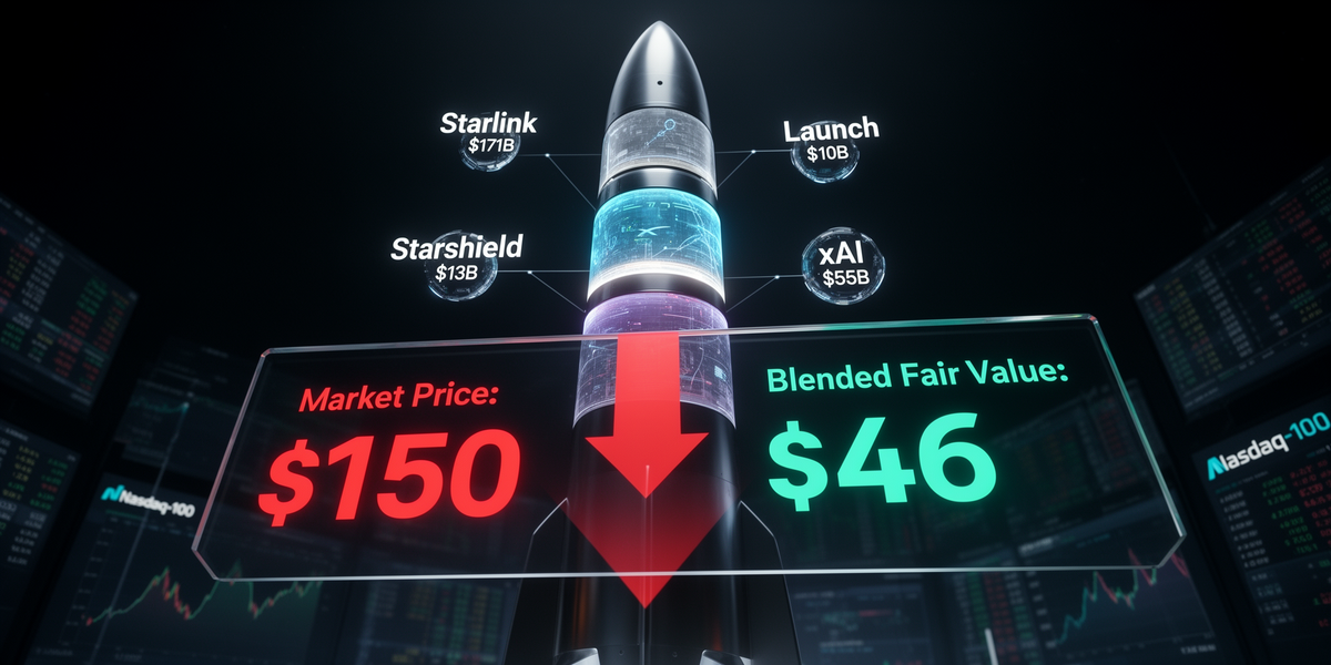 SpaceX at $150: What the Nasdaq-100 Won't Tell You About What It's Actually Worth
